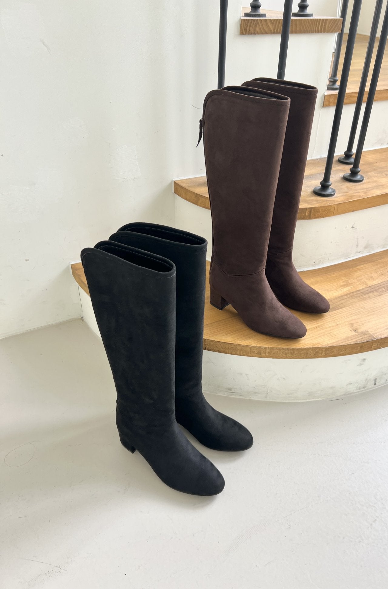 Suede 6 cm Lip Line Long Boots