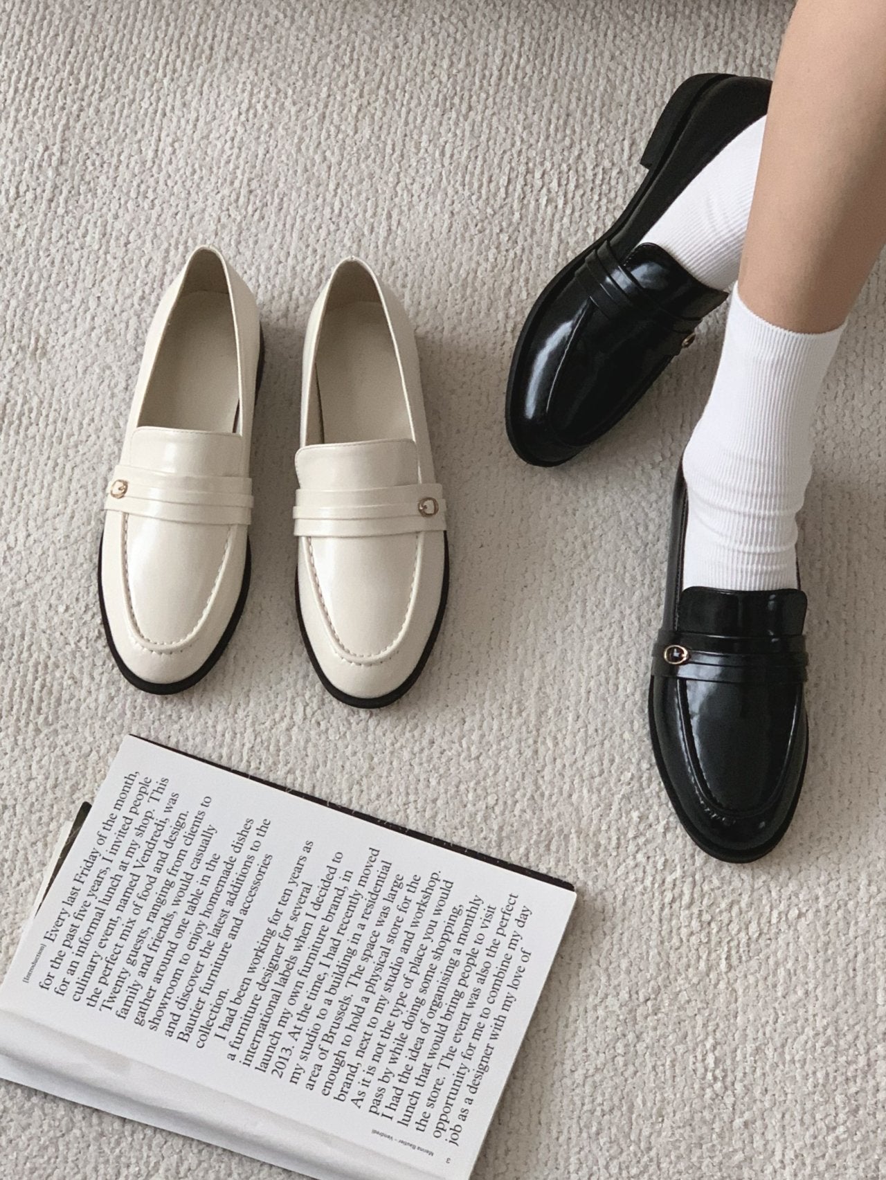 belt strap loafers