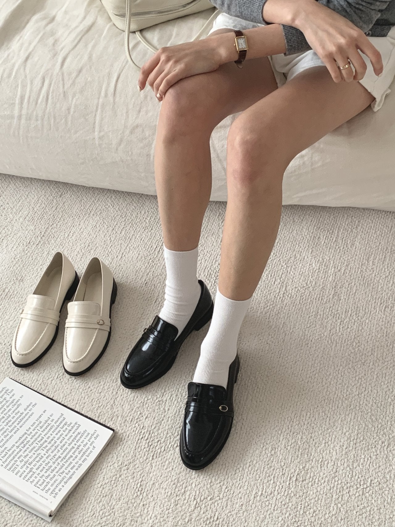 belt strap loafers