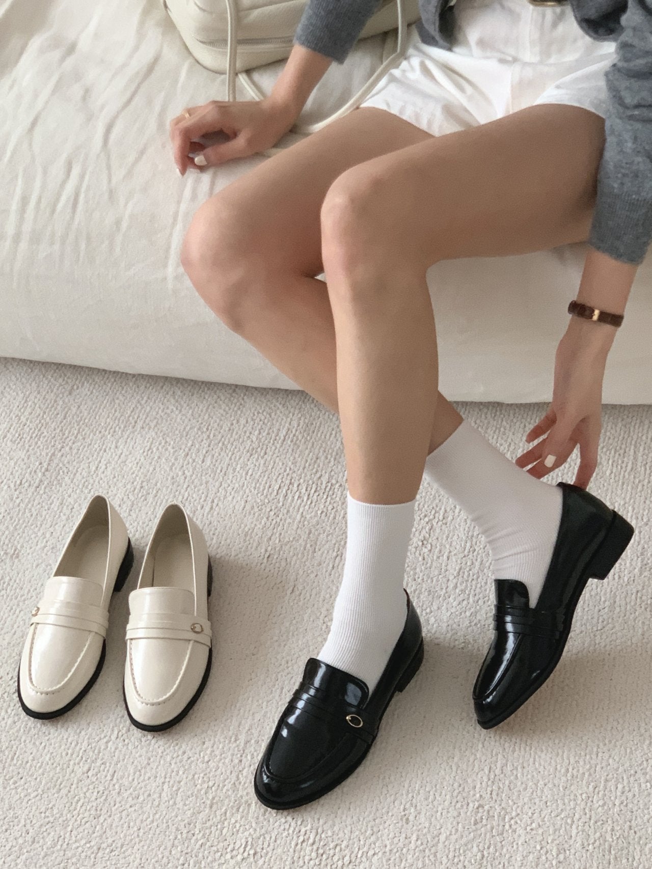 belt strap loafers