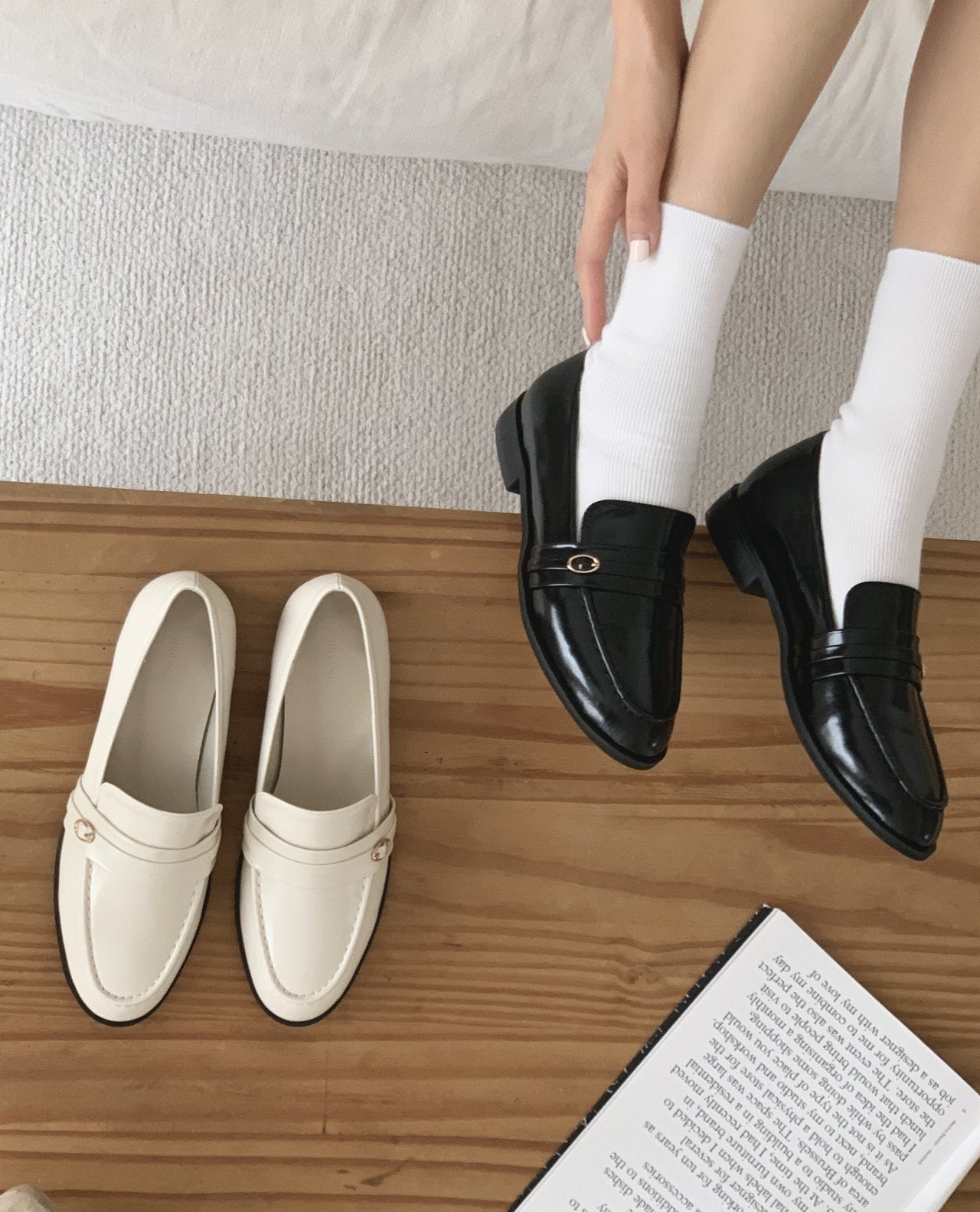belt strap loafers