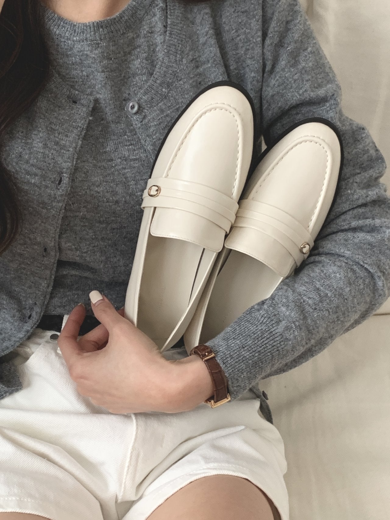 belt strap loafers