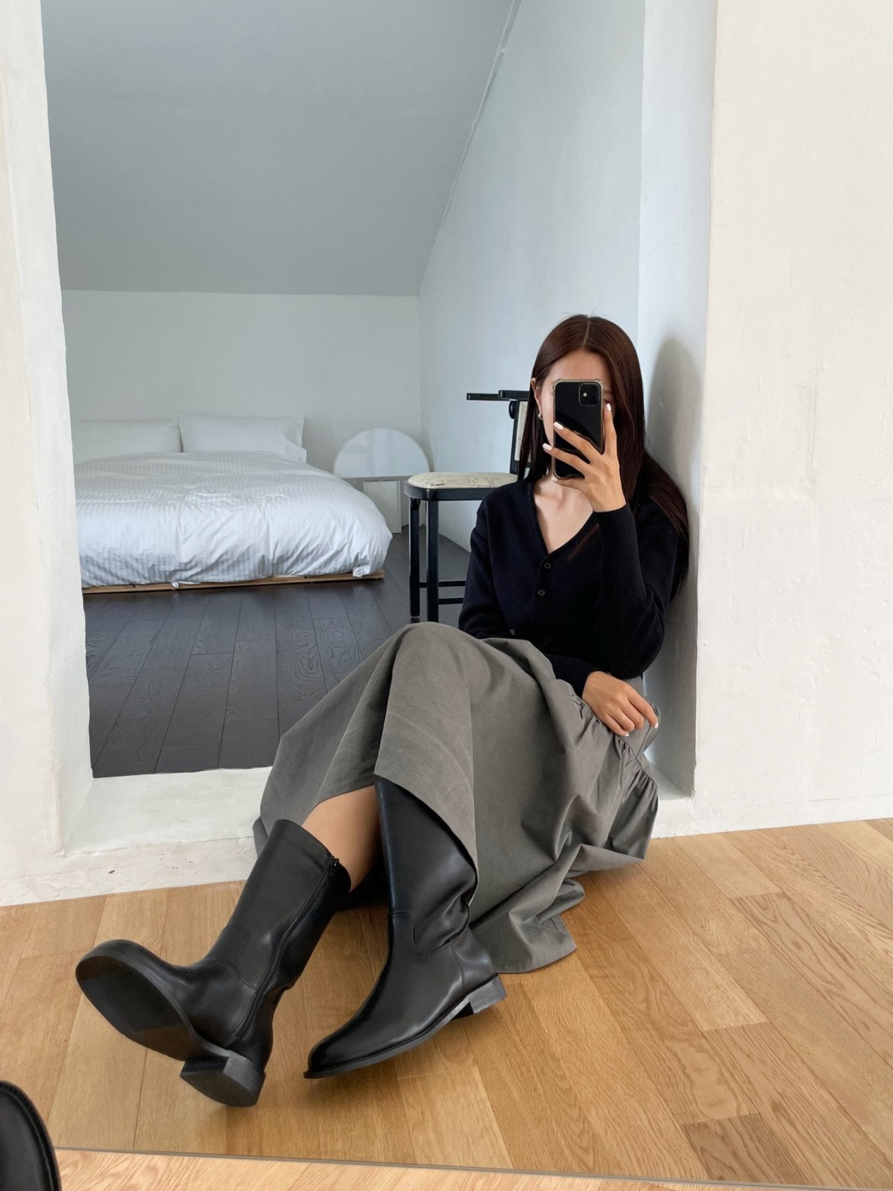 simple half flat boots