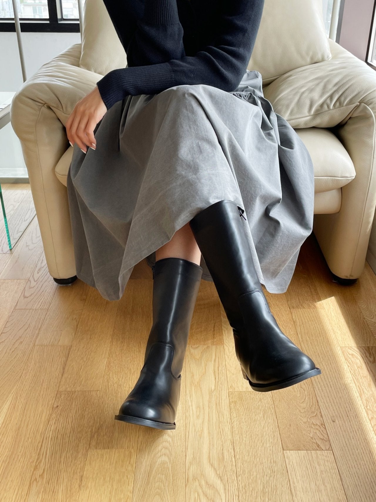 simple half flat boots