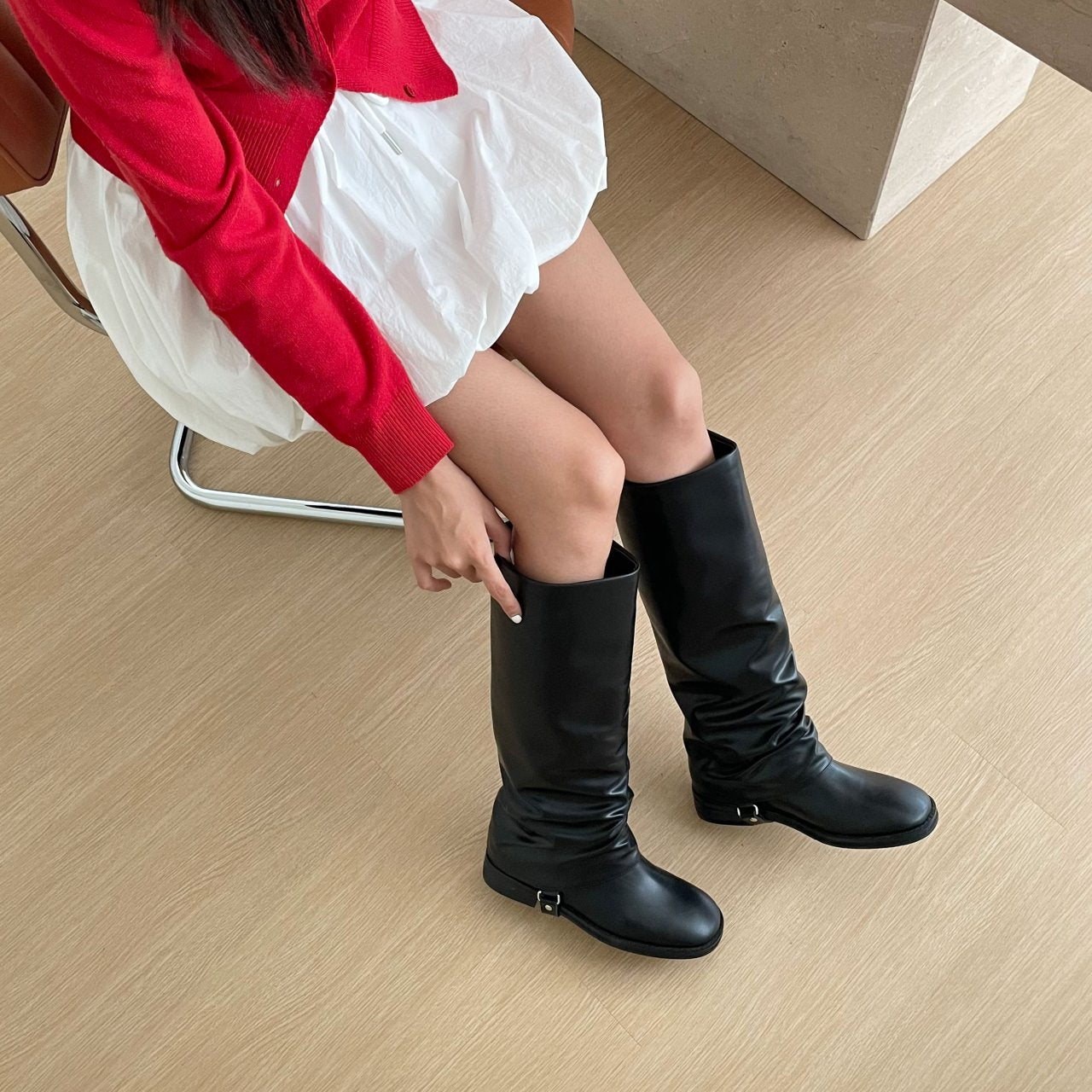Wrinkle Ankle Folder Boots