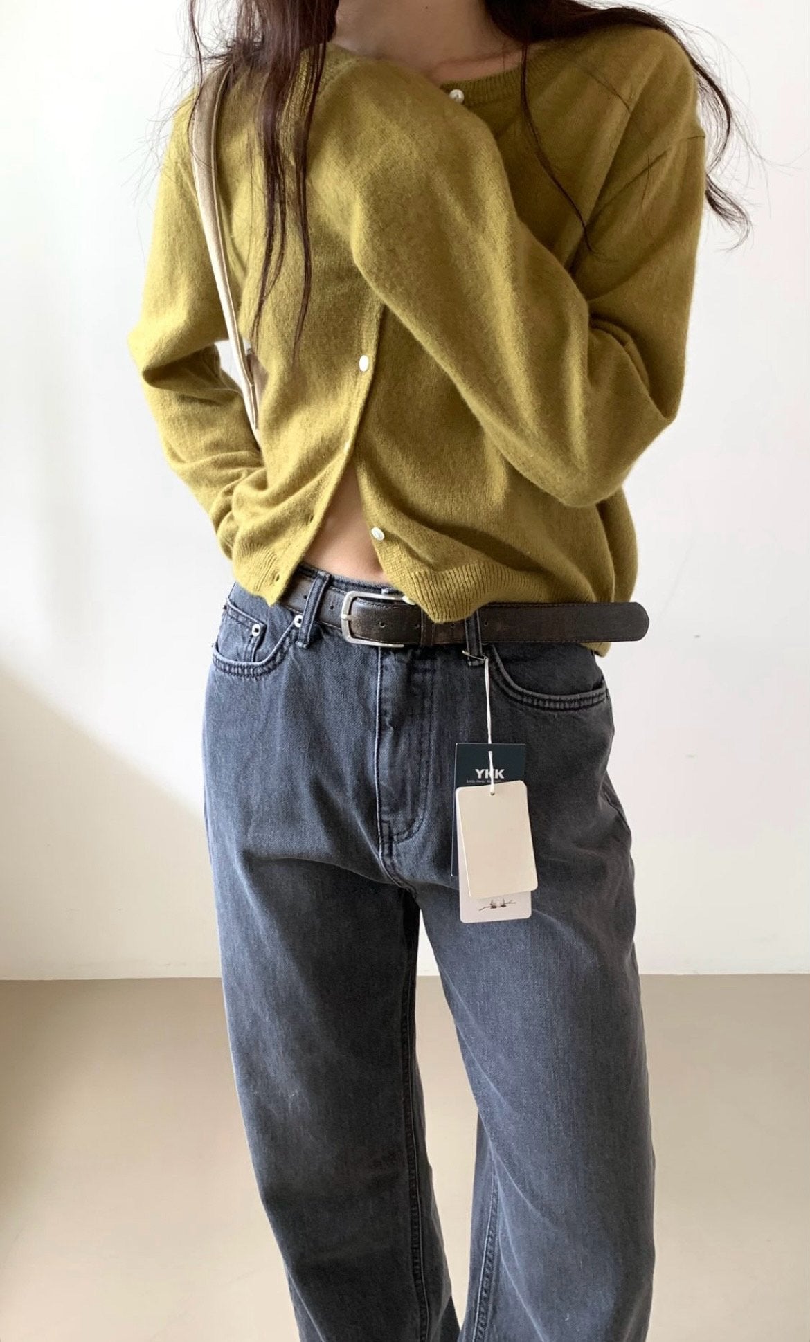 Ring yarn gray washing denim/ショート丈あり