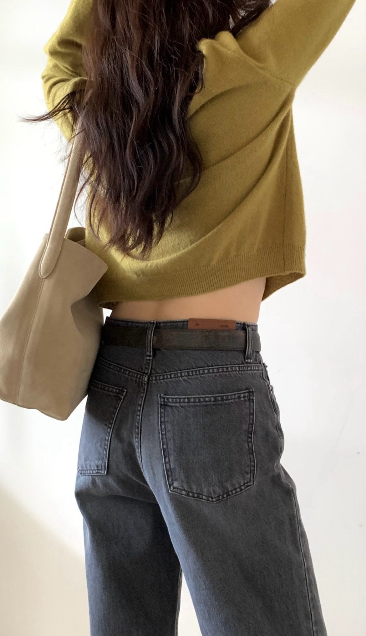 Ring yarn gray washing denim/ショート丈あり