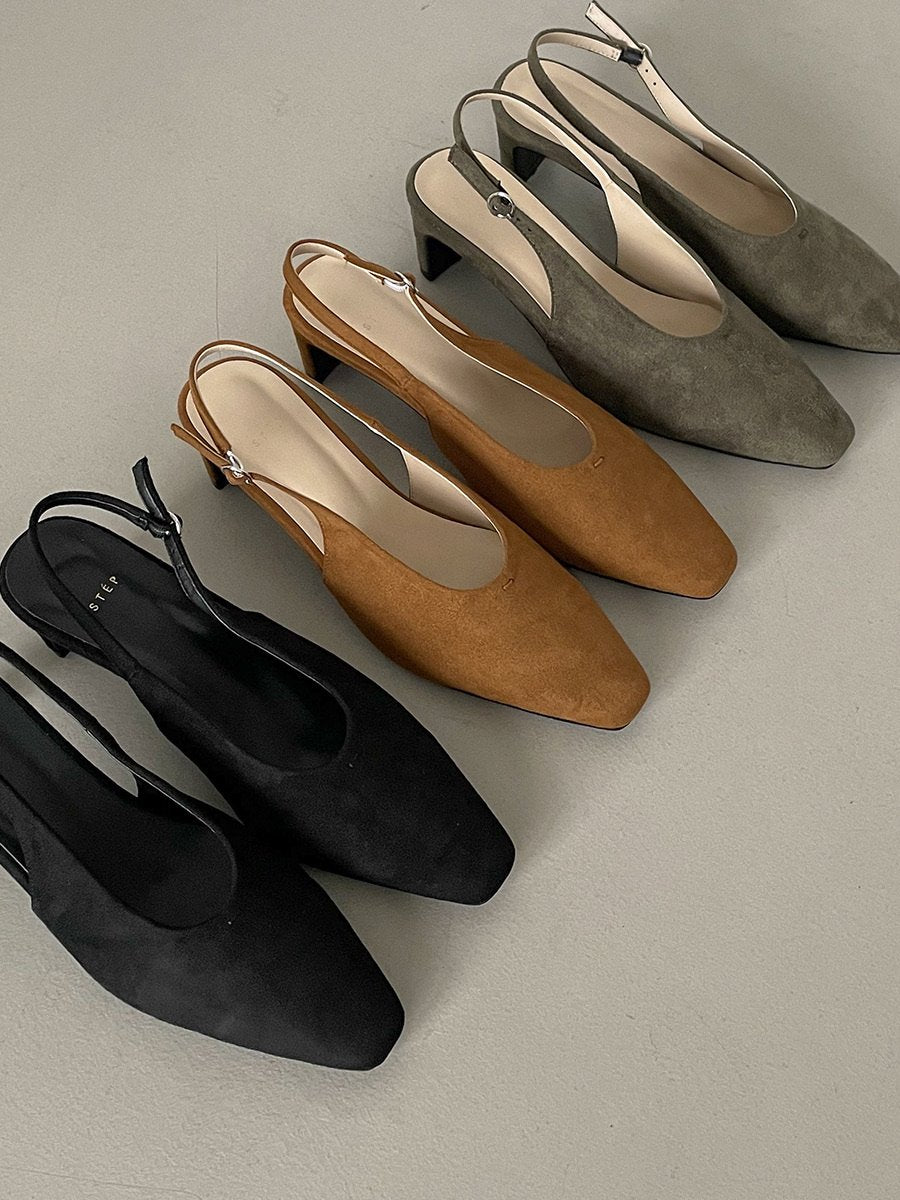 suede 5cm sling back