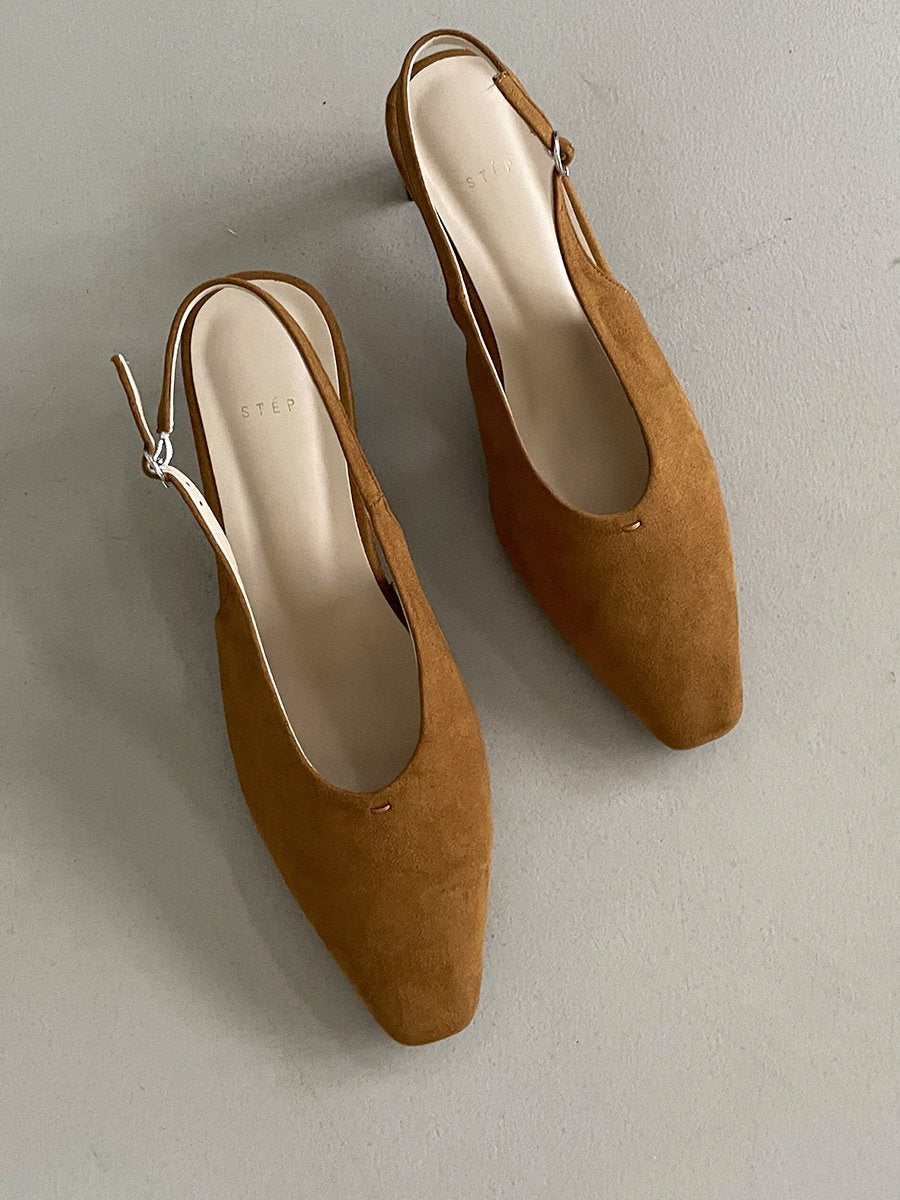 suede 5cm sling back