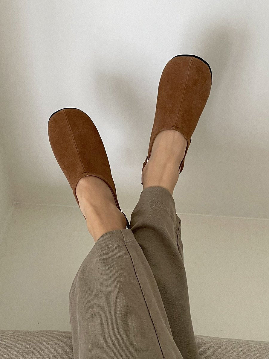 Suede 7cm sling back mule