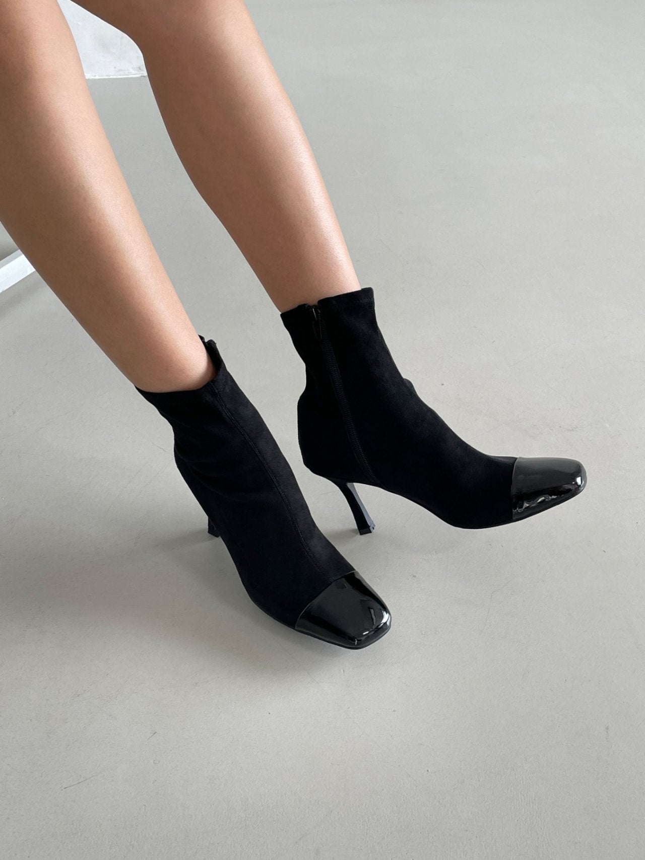 Spandex Square Ankle Boots