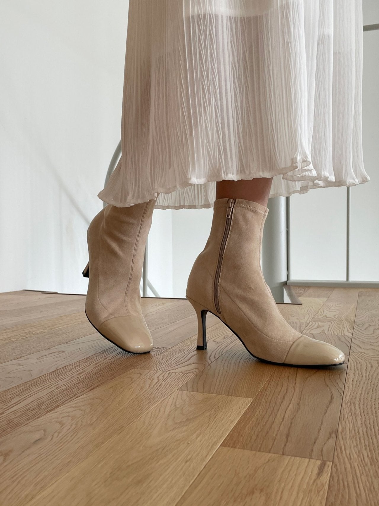 Spandex Square Ankle Boots