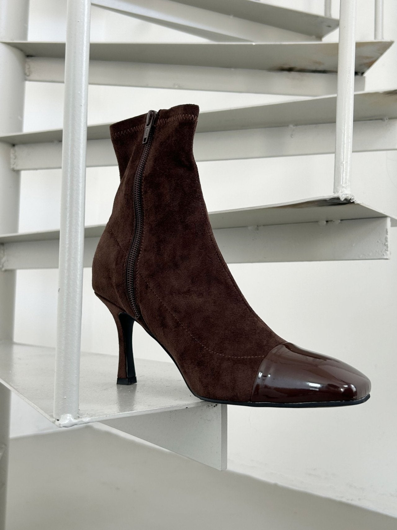 Spandex Square Ankle Boots
