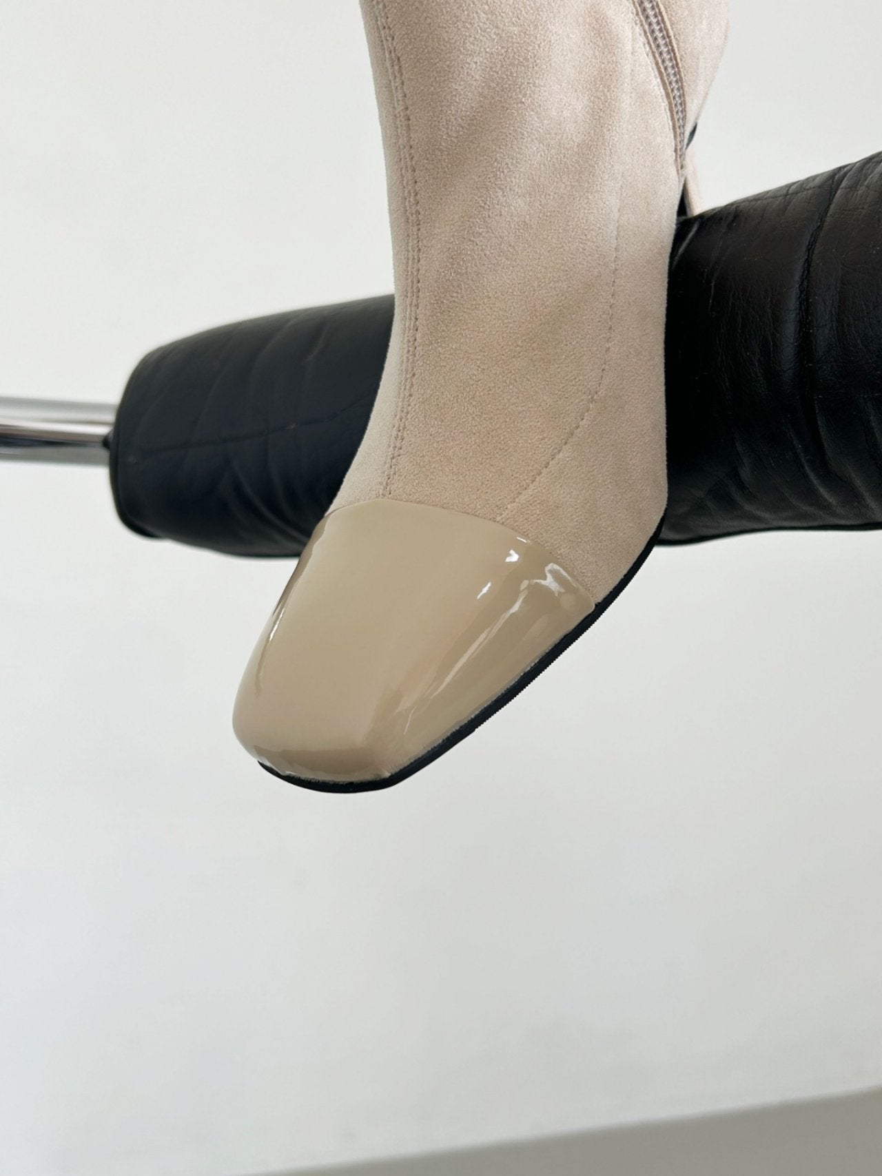 Spandex Square Ankle Boots