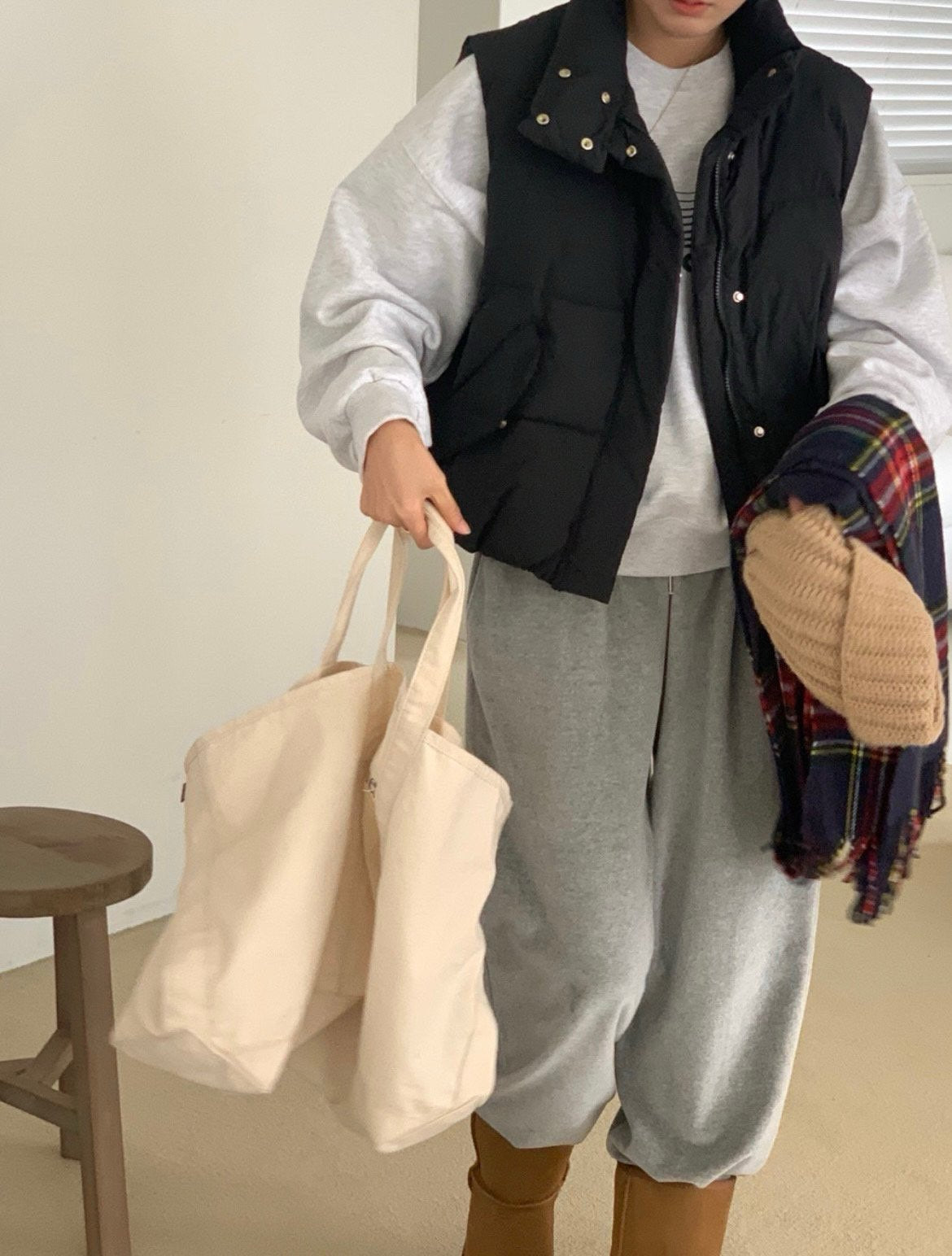 goose padded vest-4col