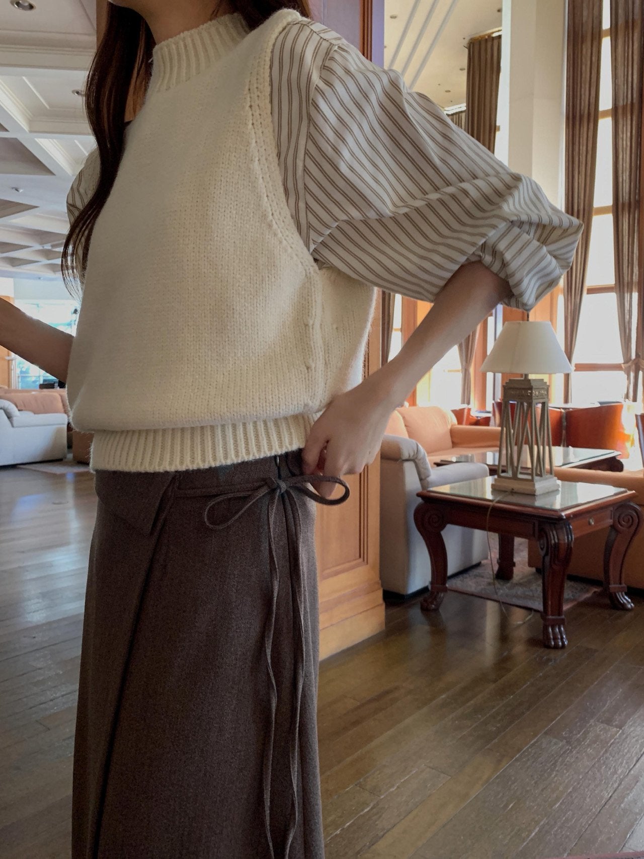 wool wrap skirt-2col