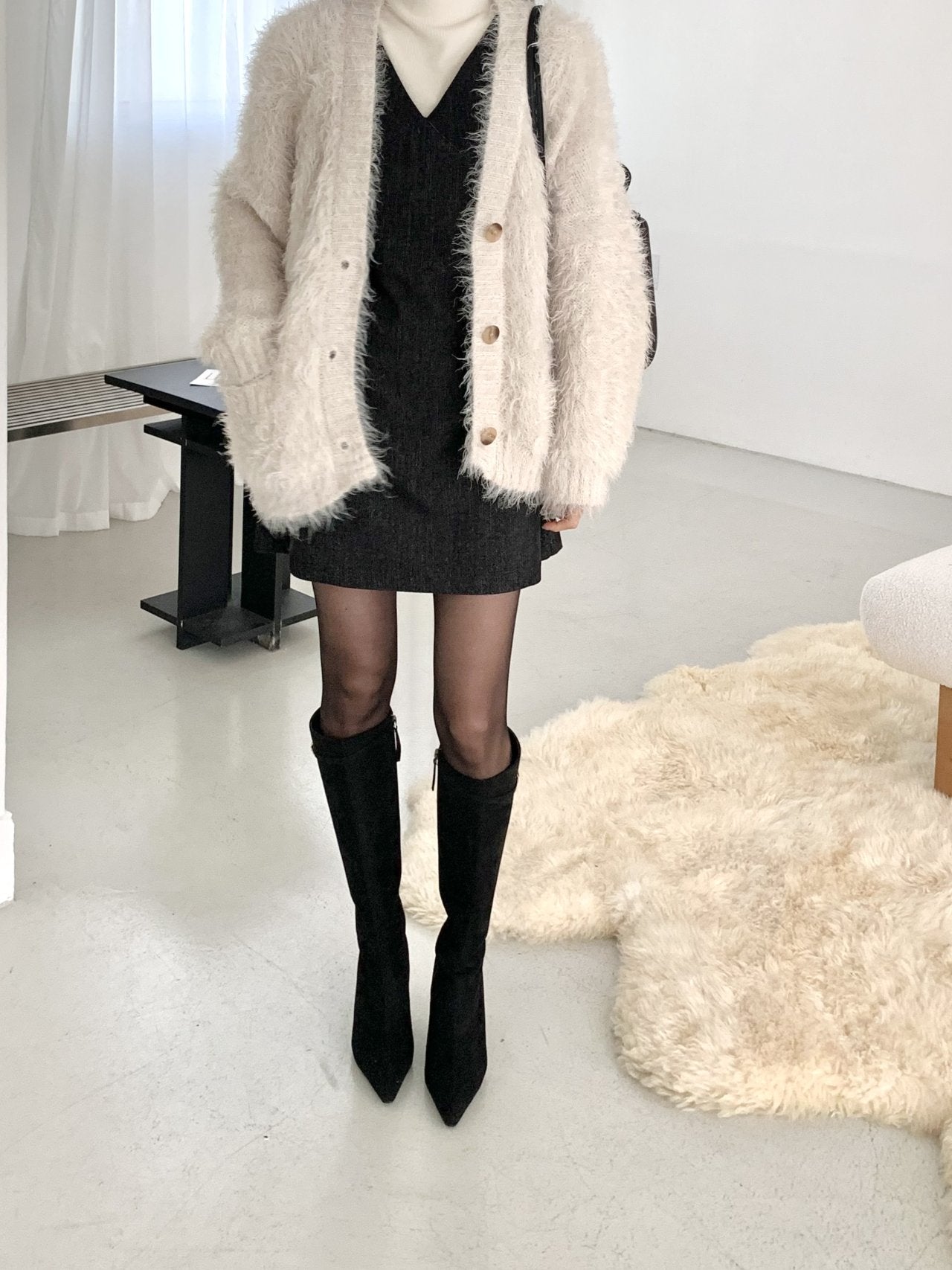 Suede 7cm long boots