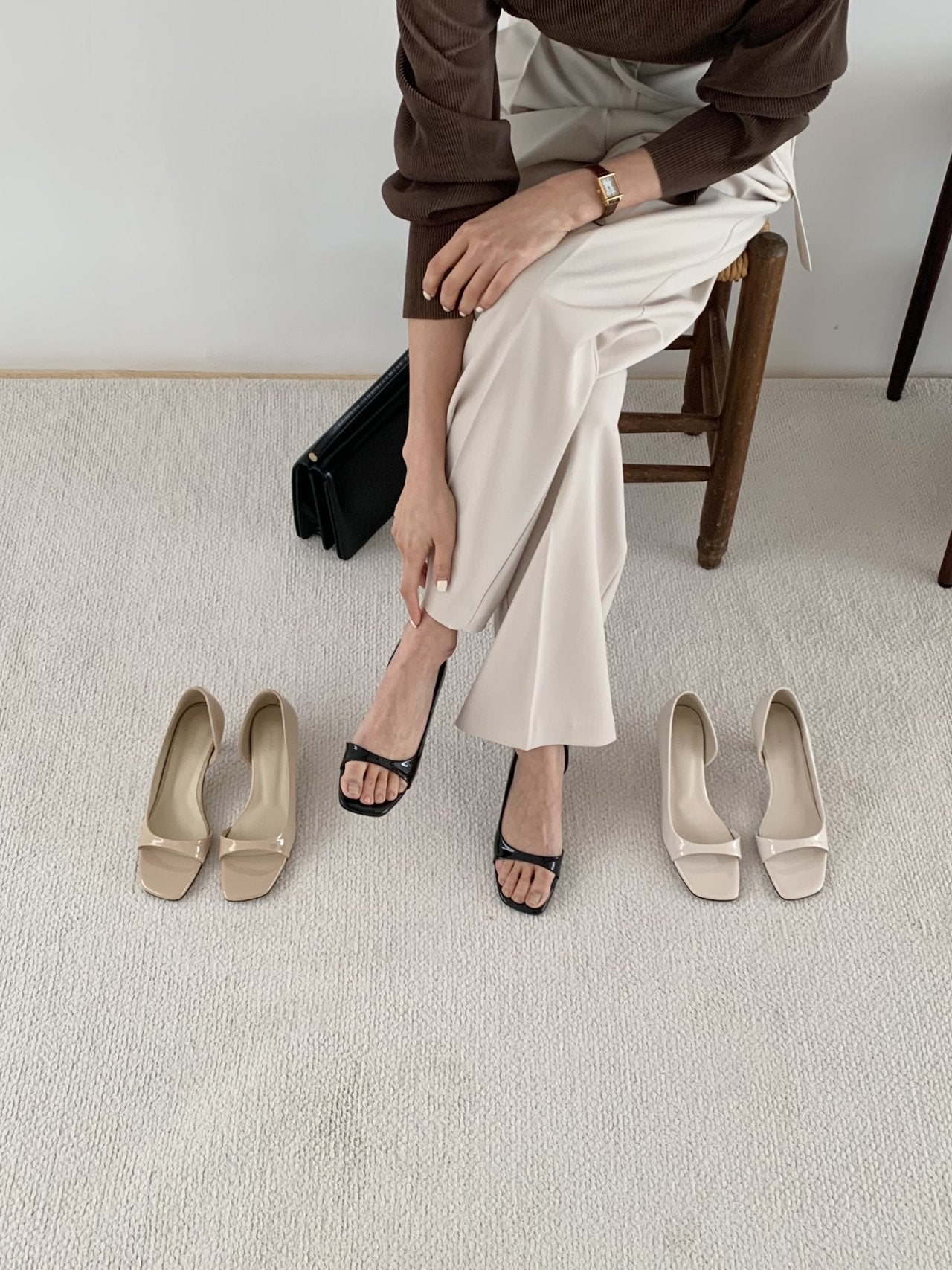 Inside open 6cm toe shoes