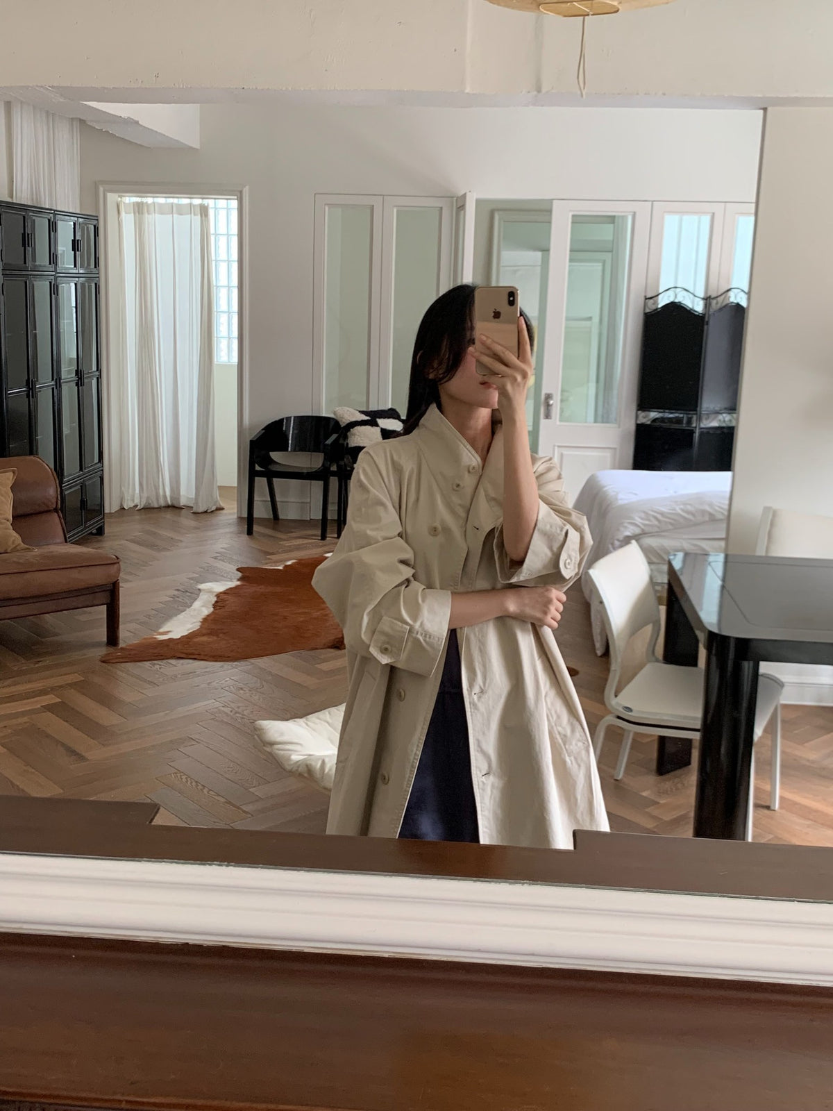 pierre high-neck trench coat