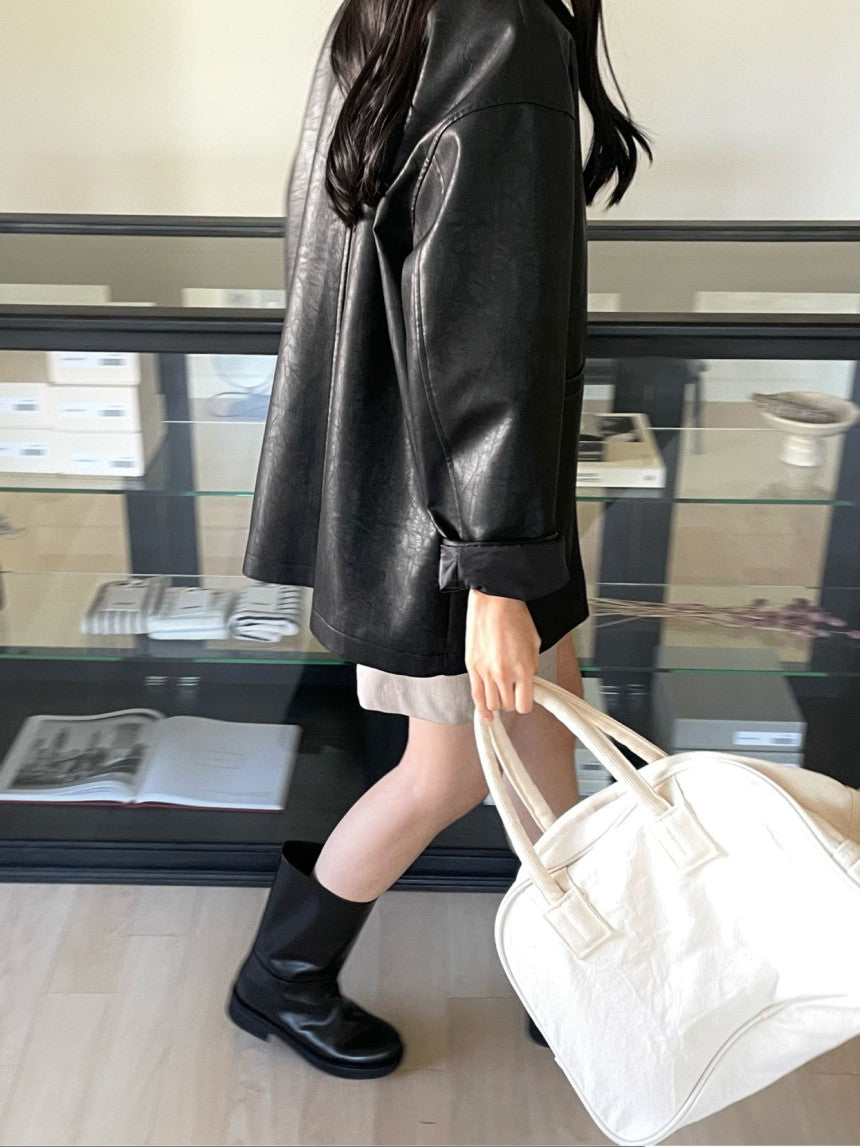 Deondo leather half-coat-2col
