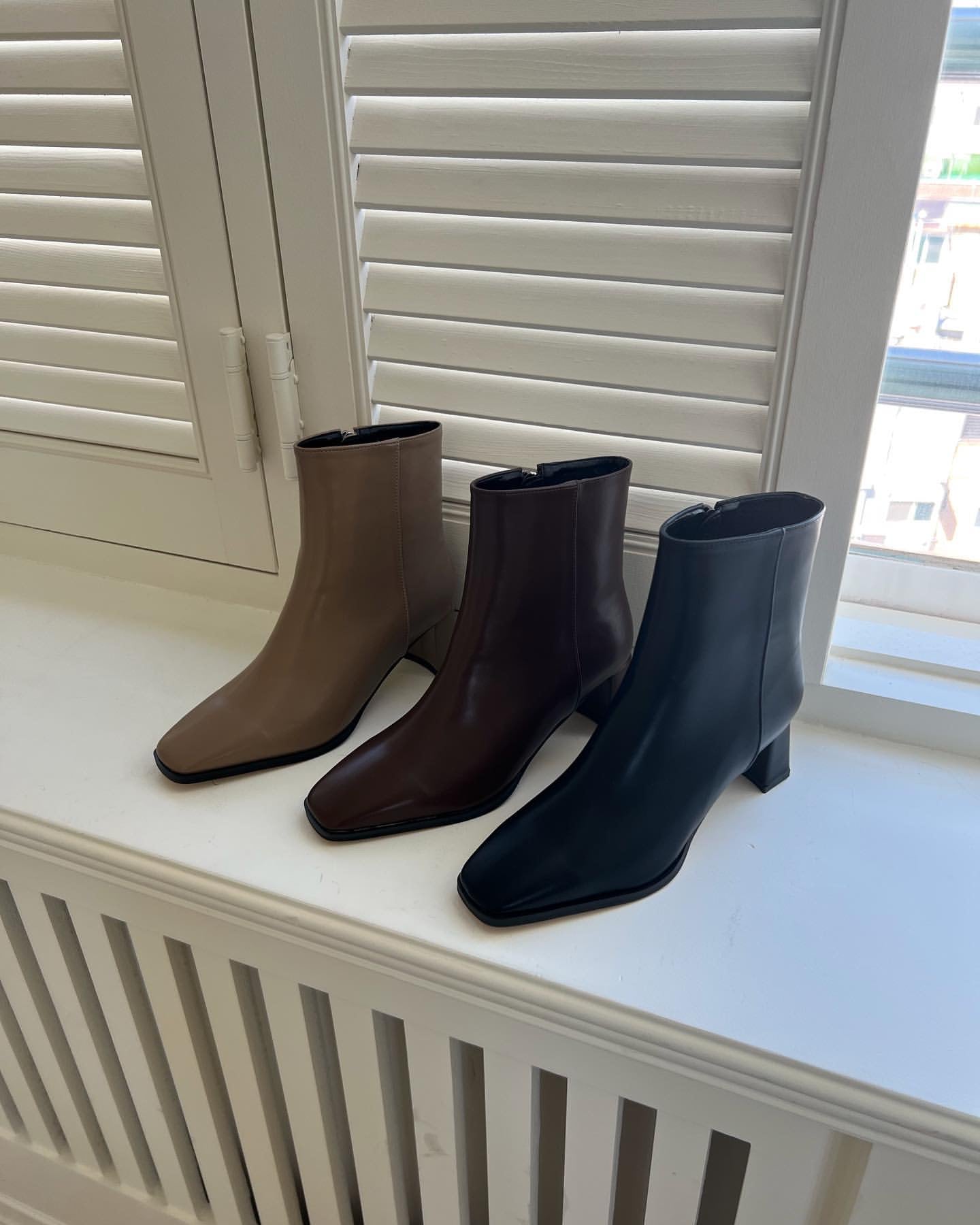 Square heel ankle boots-3col