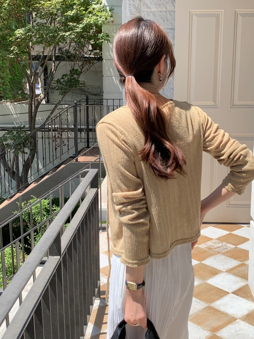 fuzzy cardigan-3col