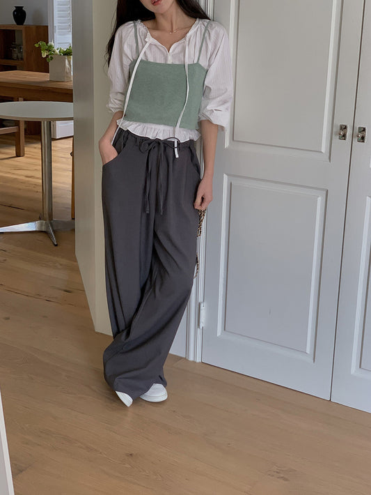 mousse wool slacks-3col