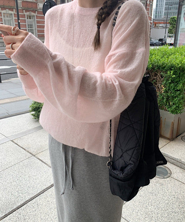 Slow loose alpaca knit-4col