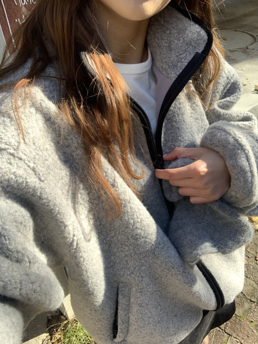 Cris fine wool dumble zip up jumper-3col