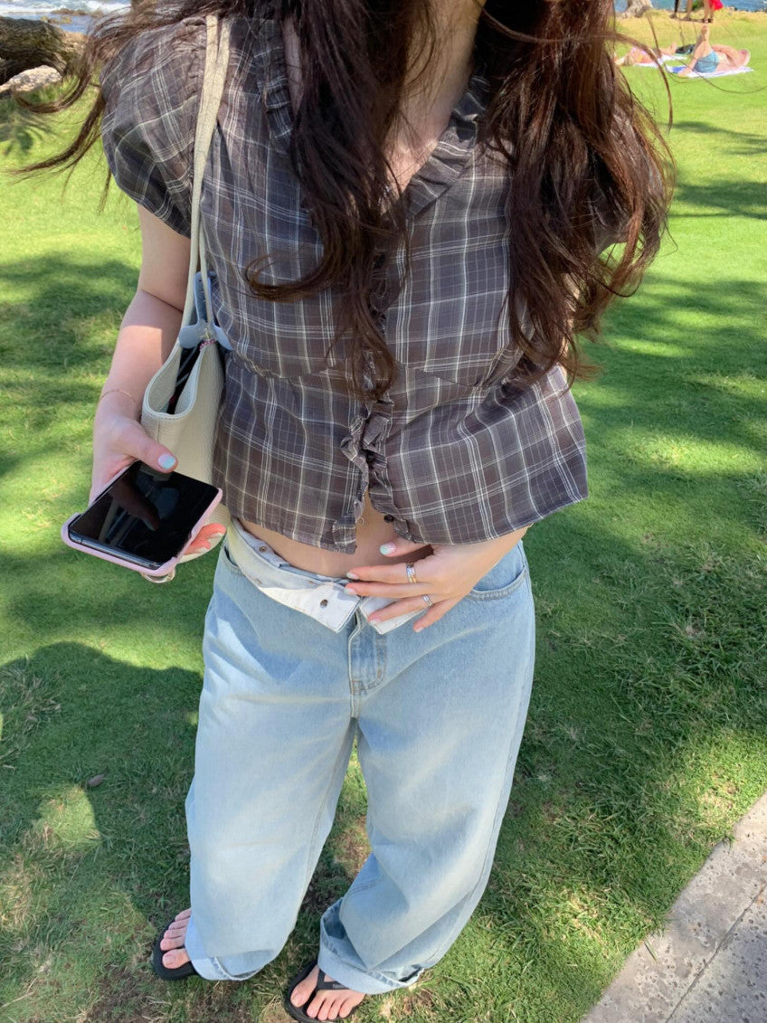 koti check blouse-2col