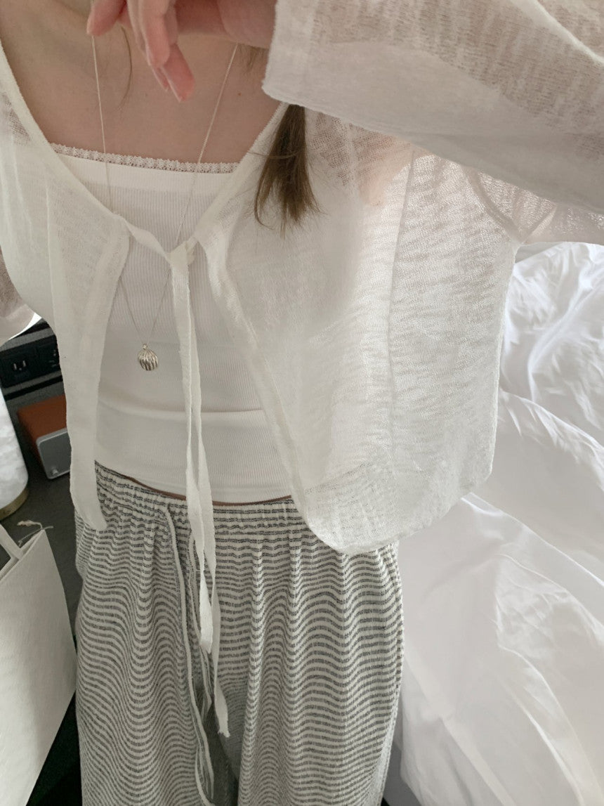 see-through strap cardigan-3col