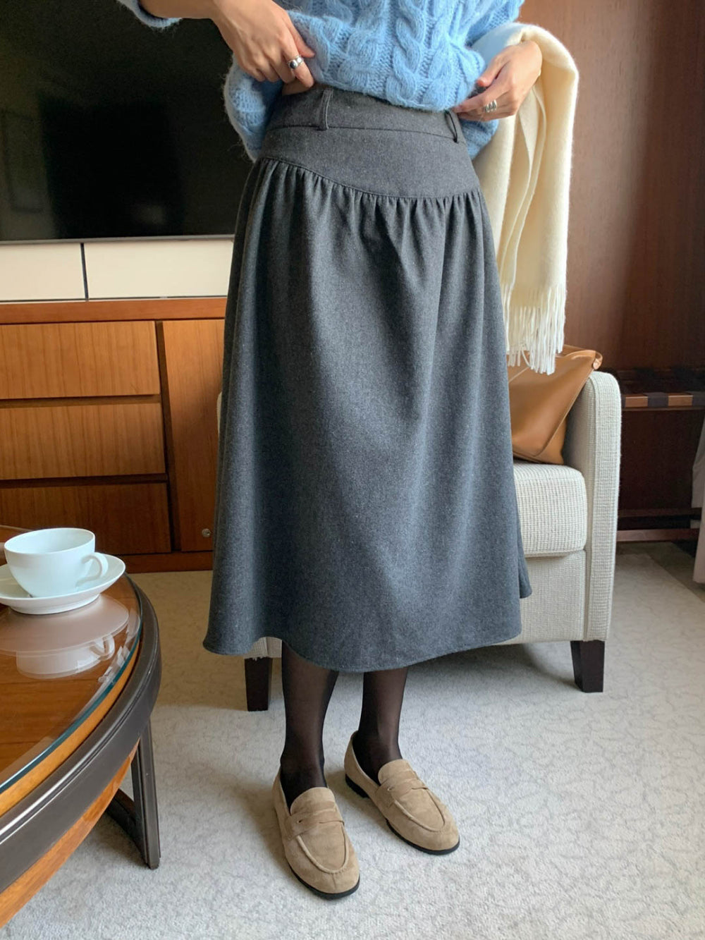 miss wool skirt-2col