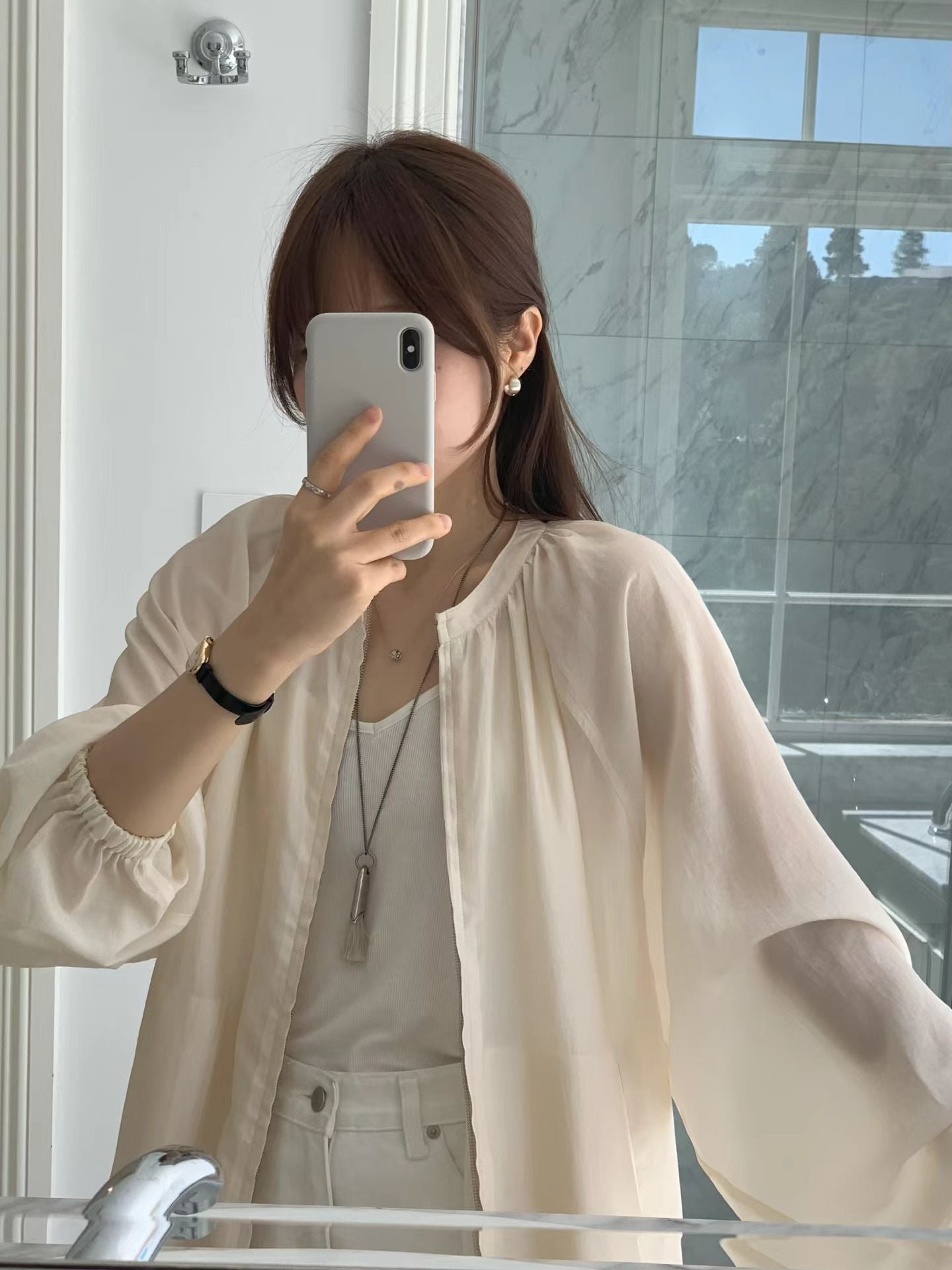 Ounce sheer shirring jumper