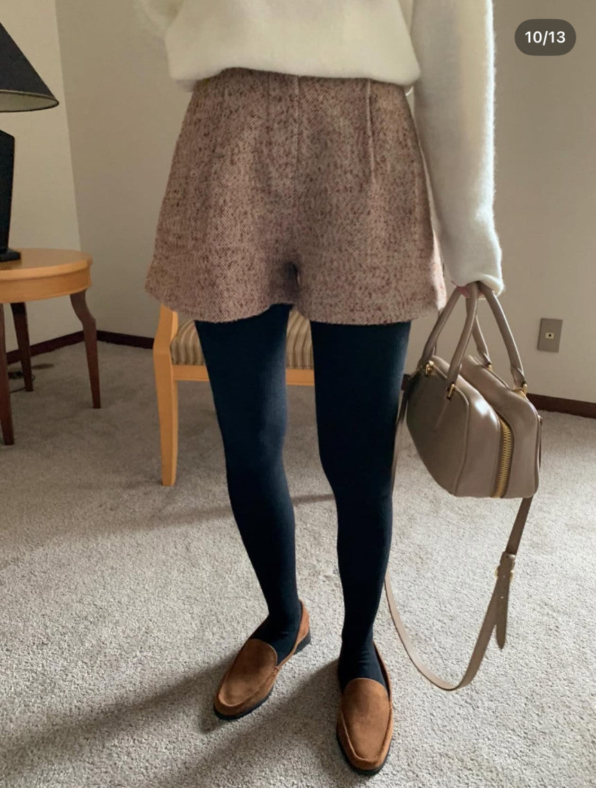 Return tweed shorts-2col