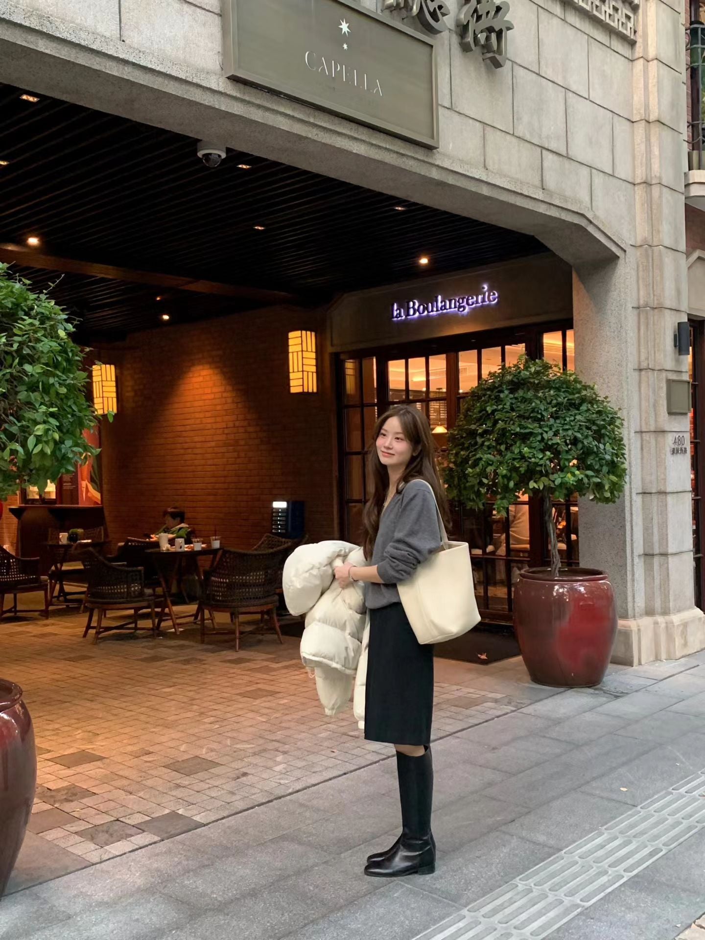 Ounce lage deep V-neck knit-3col