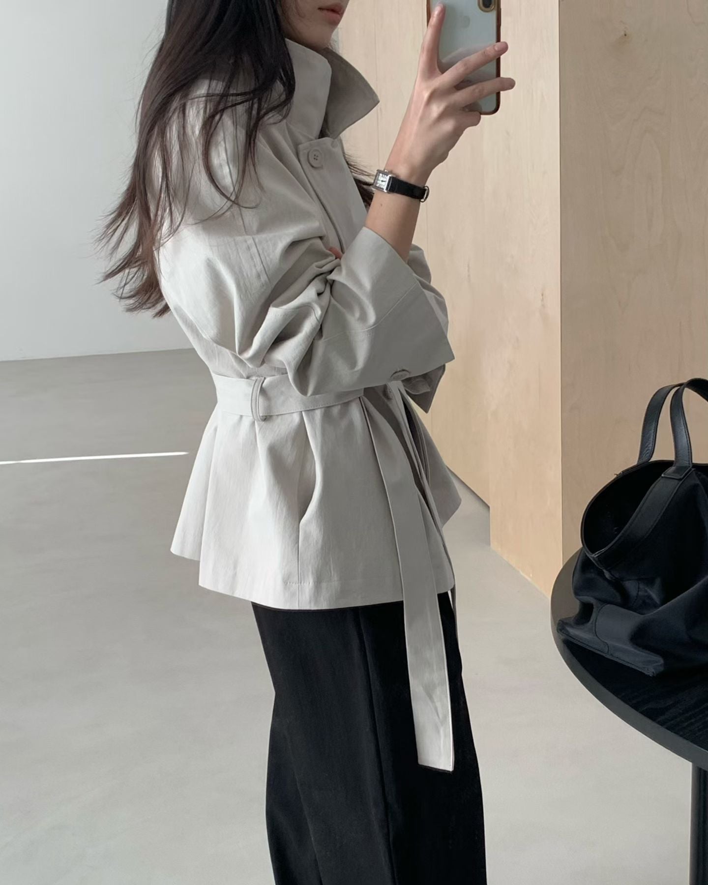 Butter hidden trench jacket-2col