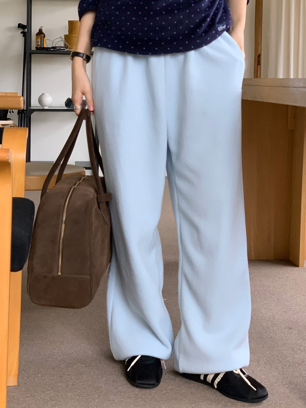 mix fleece pants-4col