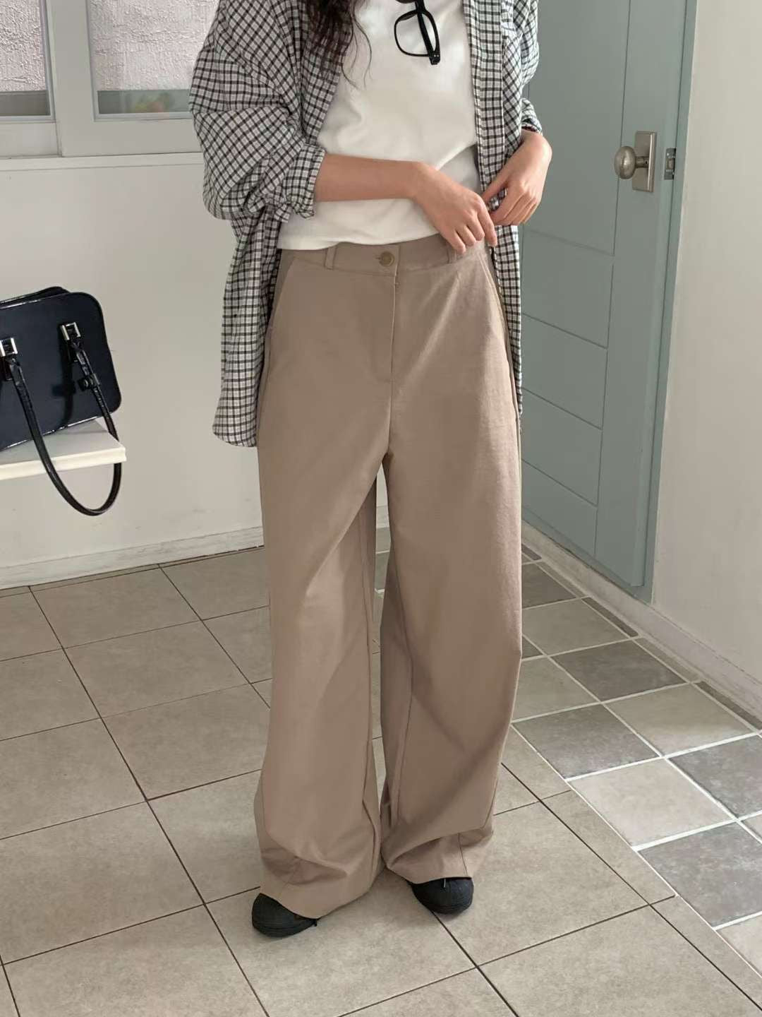 Autumn poly wide pants-2col/ショート丈あり
