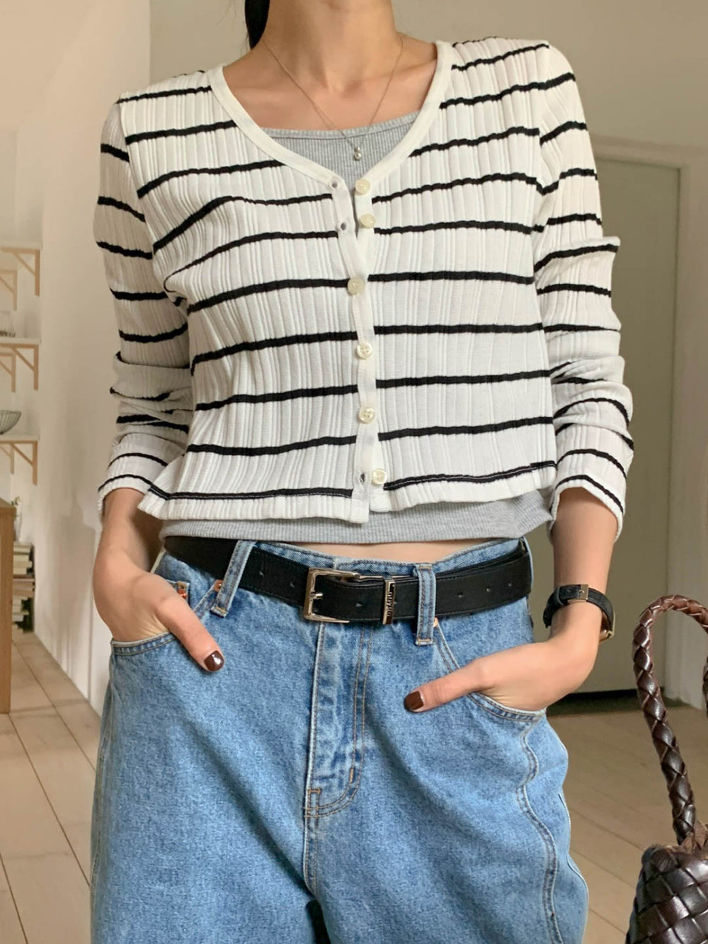 navy即納 mimosa cardigan-3col