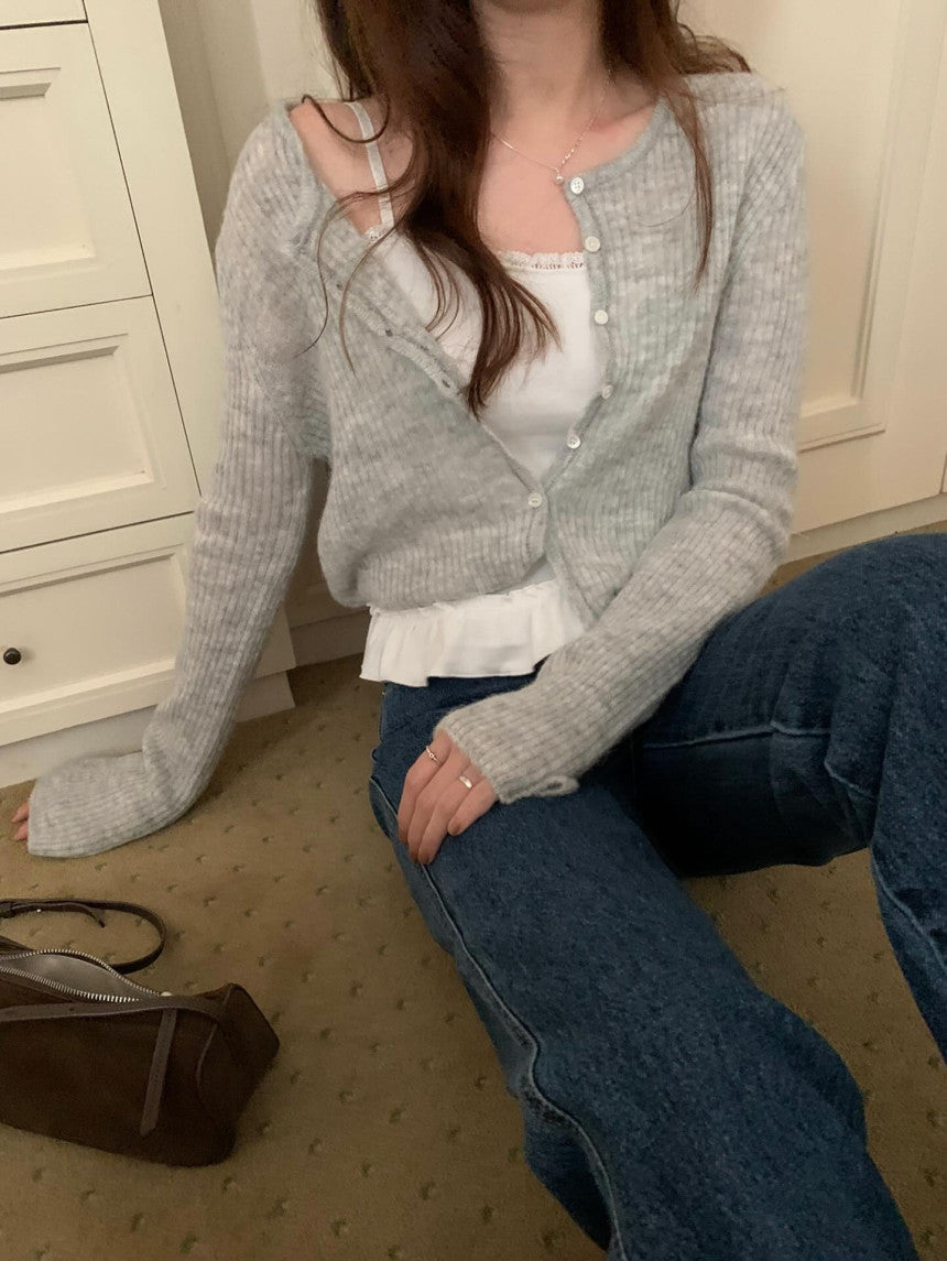 Raul rib cardigan-3col