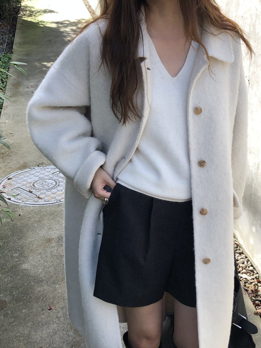 Lea alpaca handmade coat-2col