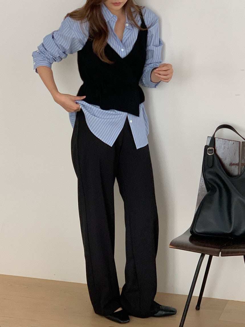 Row flare slacks-3col