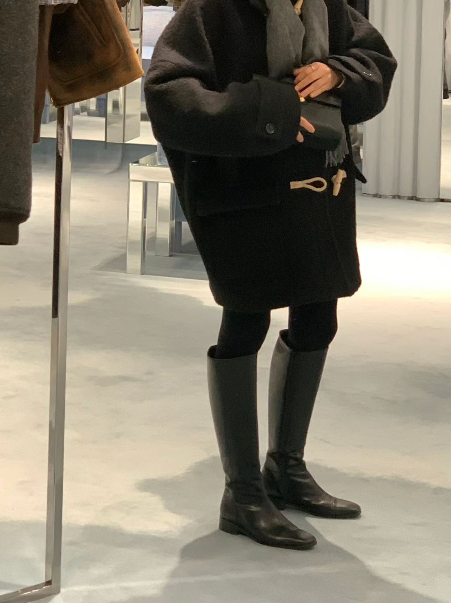 Ounce baby alpaca hood duffel coat-2col