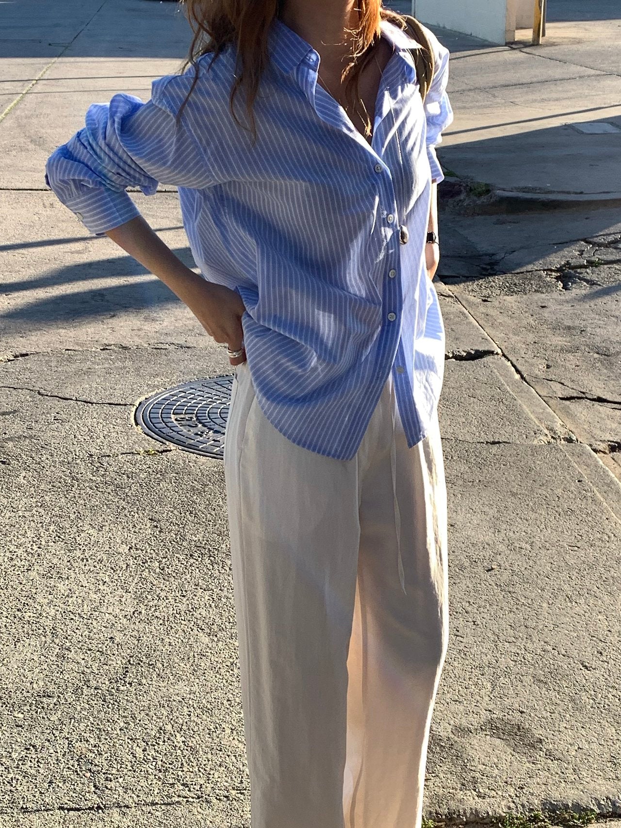 Sander semi wide banding pants-5col