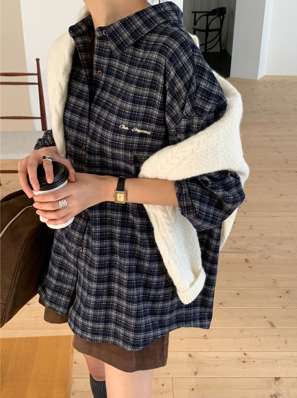 Boston check shirt-2col