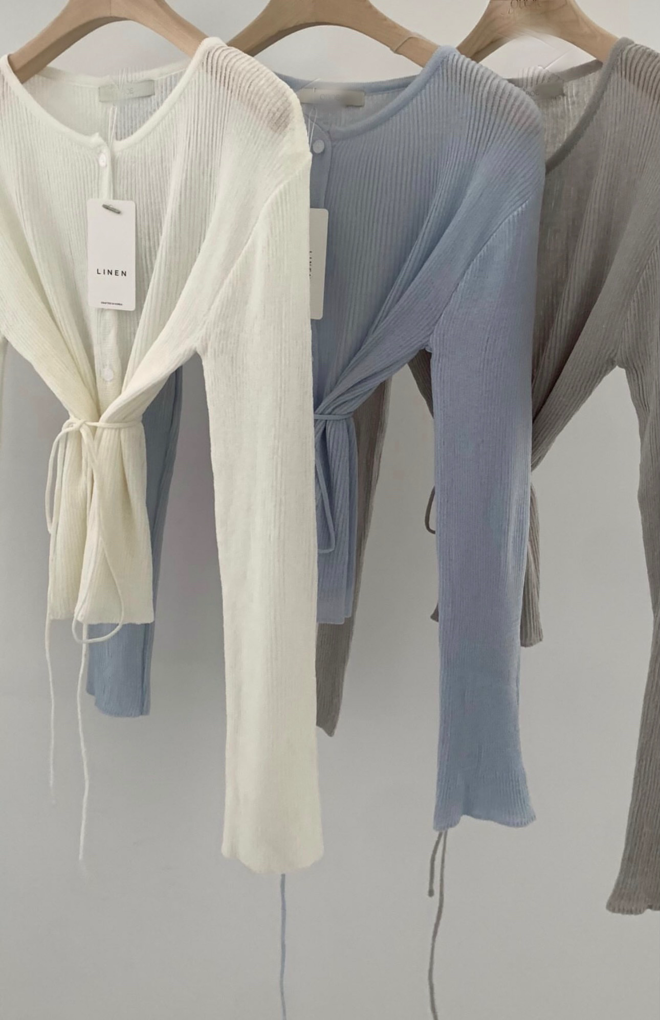 with linen string cardigan-3col
