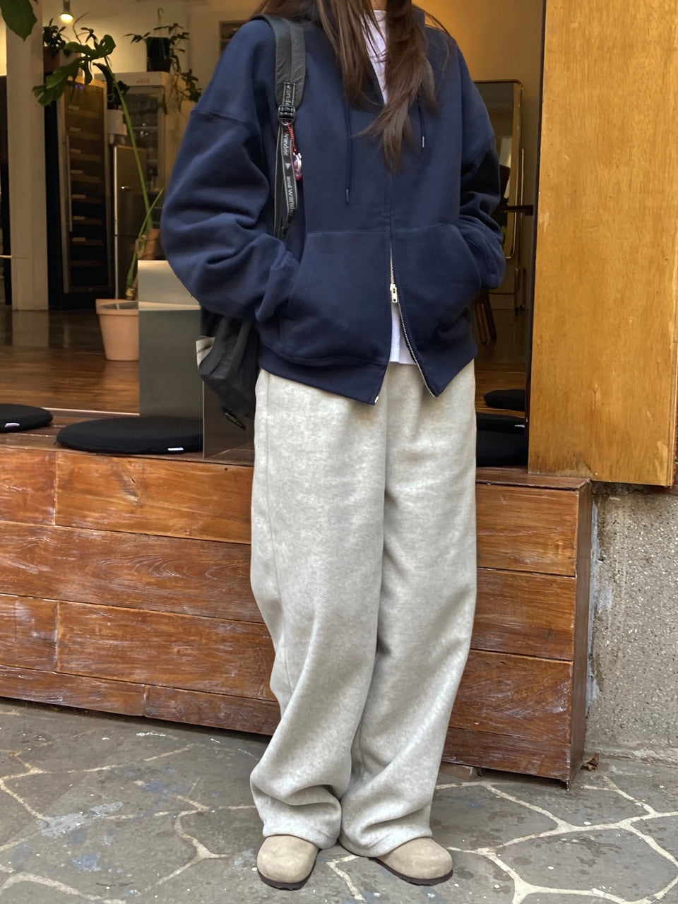two-way fleece pants-2col