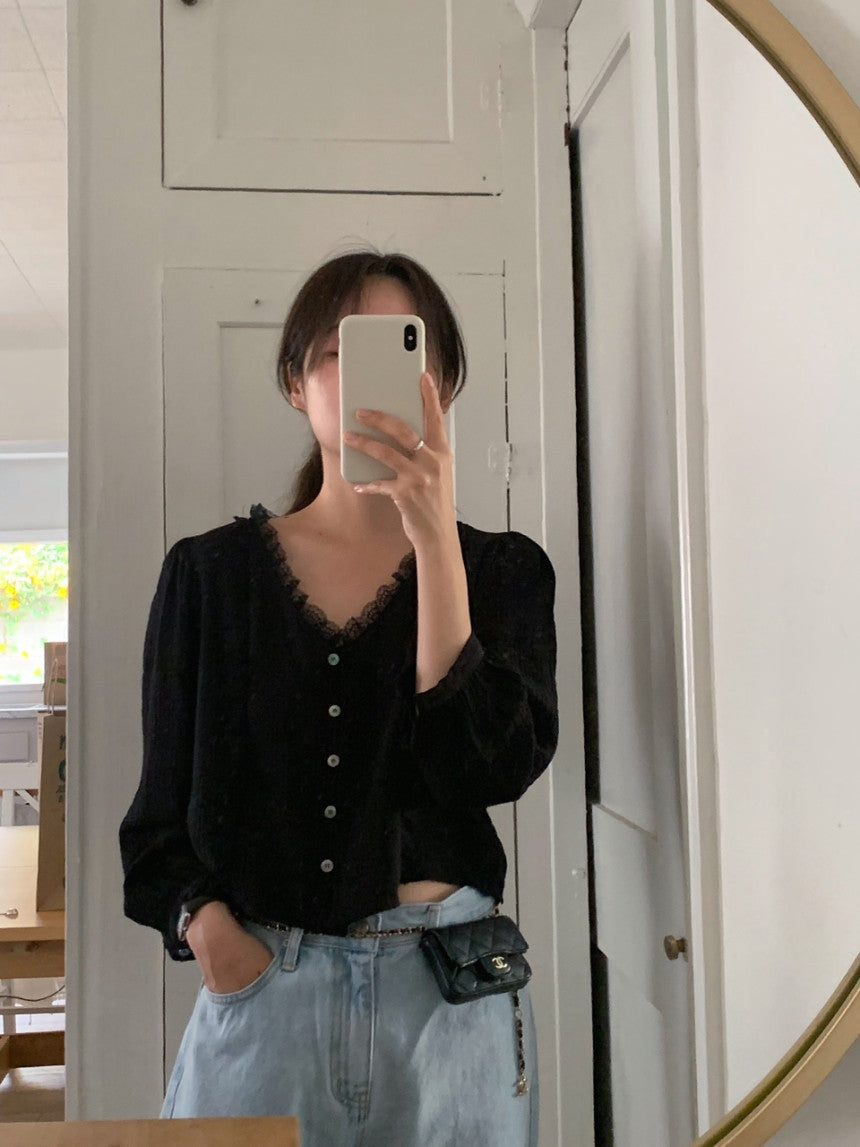 liter vera lace blouse-2col