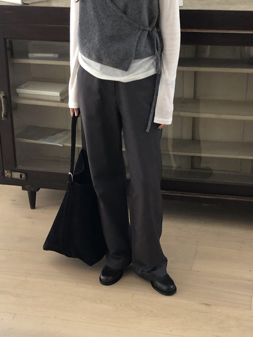 Beline brushed rayon cotton pants-2col