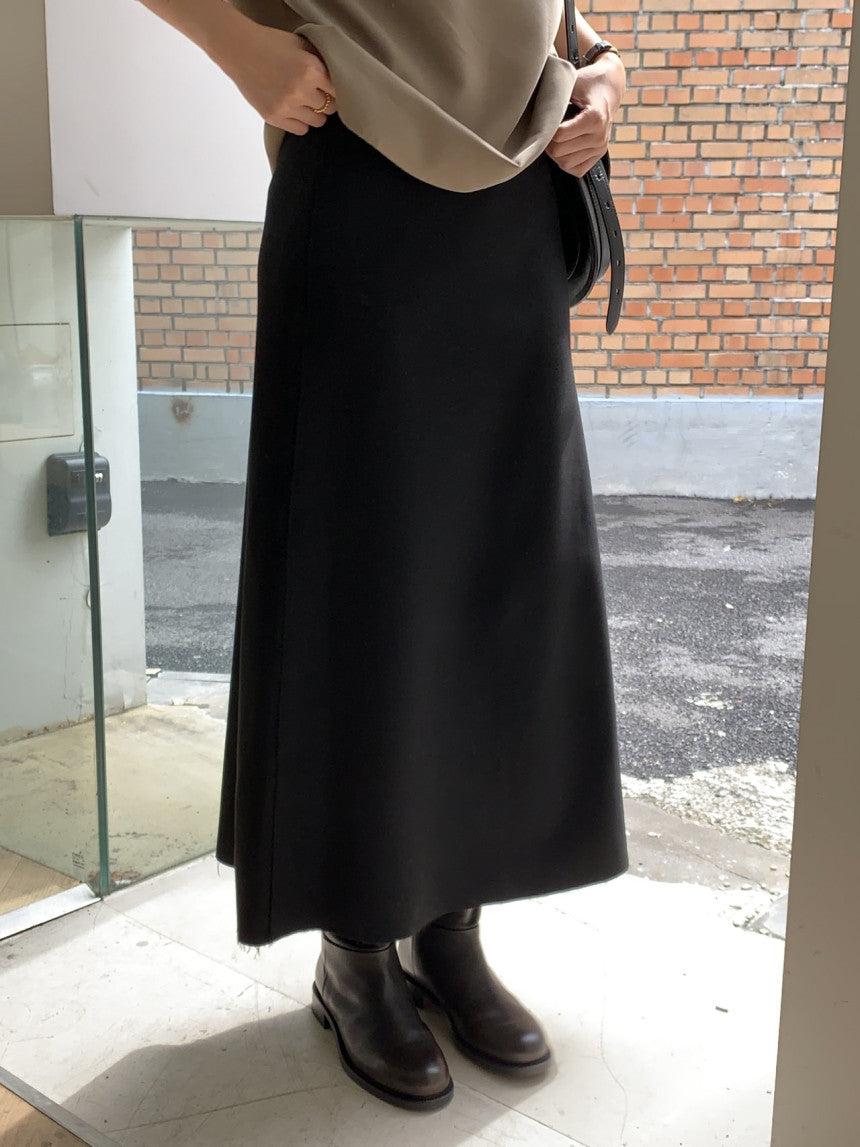 Mone wool flare skirt-2col